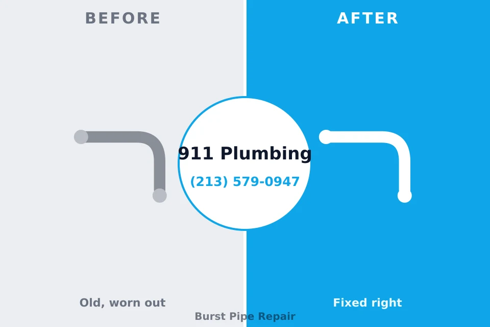 Before and after: plumbing repair Trenton, GA